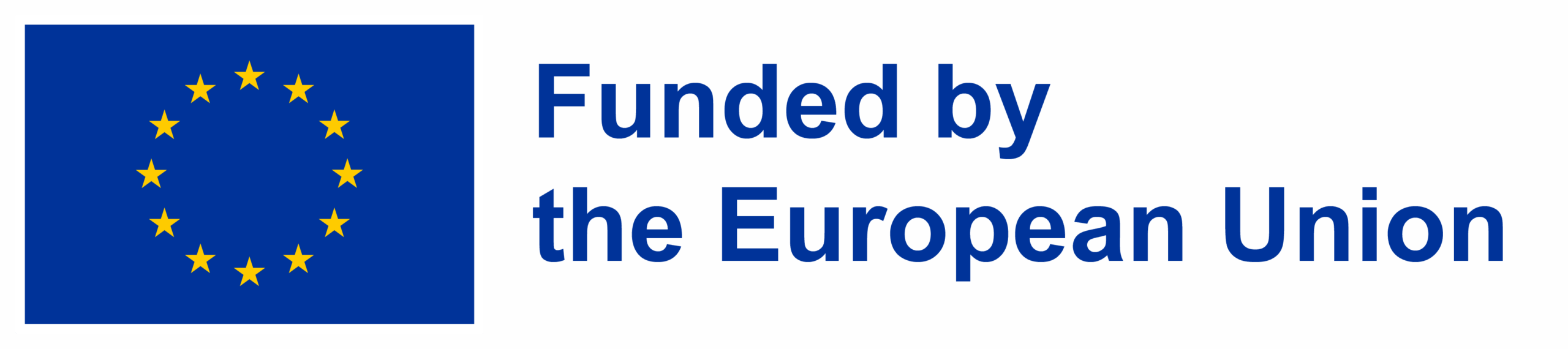 Funding logo of the European Union with the caption “Funded by the EU”